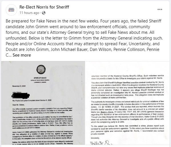 Sheriff Bob Norris Fake News Accusations Debunked